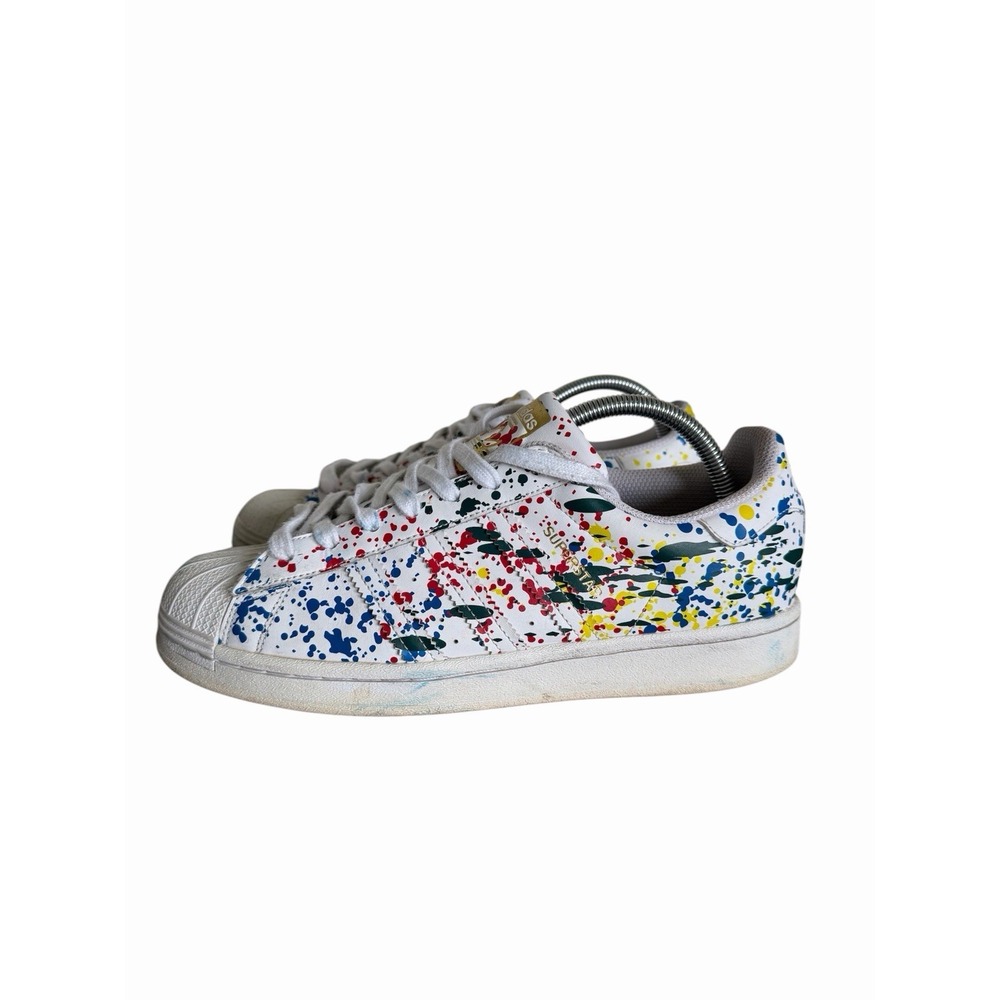 Adidas Superstar Splashes Splatter Drips White Mens Size 9 - Picture 4 of 11